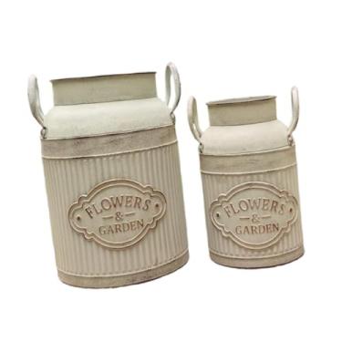 Imagem de Generic 2x Vaso de flores rústico, jarra, design vintage, metal para flores artificiais, arranjos de rústicas, decoração de casa