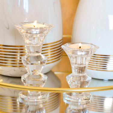 Imagem de Castiçal De Cristal Lapidado Steghof P 8,5 Cm