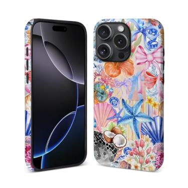 Imagem de Capa para iPhone 15 Pro [compatível com MagSafe], silicone macio fosco + capa protetora 2 em 1 de policarbonato rígido antiarranhões à prova de choque para mulheres e meninas - Colagem de arco do mar