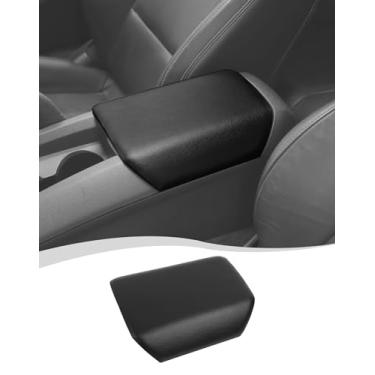 Imagem de Hoolcar Protetor de tampa do console central de apoio de braço compatível com Chevrolet Camaro 2010-2015, substituição de console de couro, preto