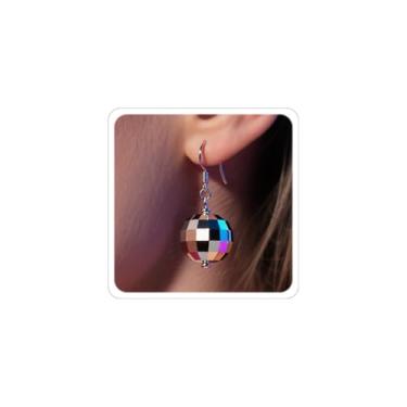 Imagem de Brincos de bola de discoteca, roupas femininas dos anos 70, ouro, prata, discoteca, festa, dança, brincos pendurados, acessórios de Natal, Halloween, bijuterias, Metal, Sem pedra preciosa