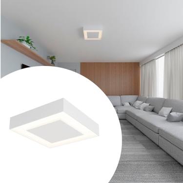 Imagem de Luminária Plafon Luz Indireta 45x45 Sobrepor Com Lâmpada Led - Luz Brinde Branca - 110V/220V