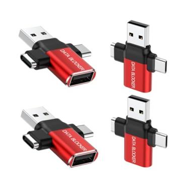 Imagem de BUISAMG Bloqueador de dados, bloqueador de dados USB universal 4 em 1, proteção contra download ilegal, à prova de hackers 100% garantida, para iPhone 15 16 e qualquer dispositivo USB de carregamento