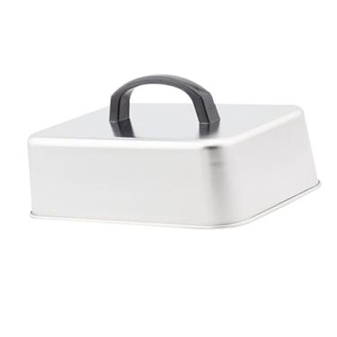 Imagem de ＫＬＫＣＭＳ Grelha com cobertura para cozimento a vapor em aço inoxidável, acessório para grelhar, tampa retangular para hambúrgueres ao ar livre, grelhar, 13.5 Cm X 10.5 Cm X