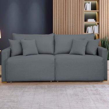 Imagem de Sofá Cama 3 Lugares Júlia Retrátil e Reclinável Veludo/Cinza - Celflex