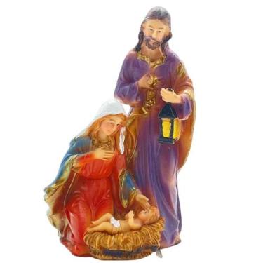 Imagem de Sagrada Família Em Resina Mini Presépio Natalino Jesus Maria Jose 12 c