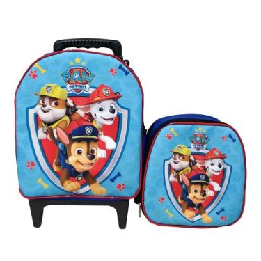 Imagem de Kit Mochila Escolar Patrulha Canina Azul Tamanho Baby Menino - DB