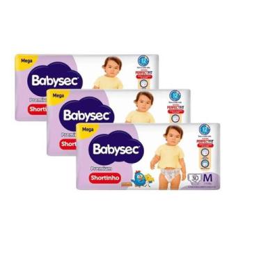 Imagem de Kit 3 Fraldas Babysec Shortinho Pants Galinha Pintadinha Premium M com