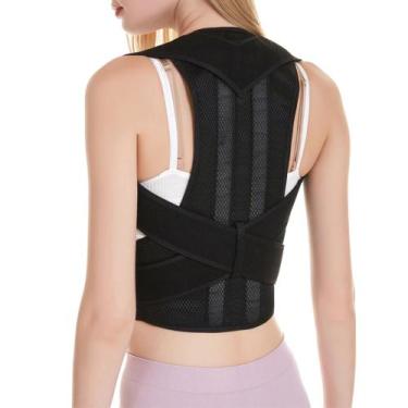 Imagem de Cinta Postural Colete Corretor Postura Lombar Forte Coluna Neoprene Re