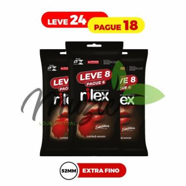 Imagem de Kit Leve 24 Pague 18 Preservativo Camisinha Rilex Sensitive Mais Fino