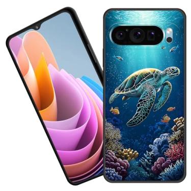 Imagem de BFUKVOU Capa protetora para Pixel 10 Pro XL, borracha de silicone macio premium para Google Pixel 10 Pro XL 6,8 polegadas 2025, tartaruga marinha em recife de coral