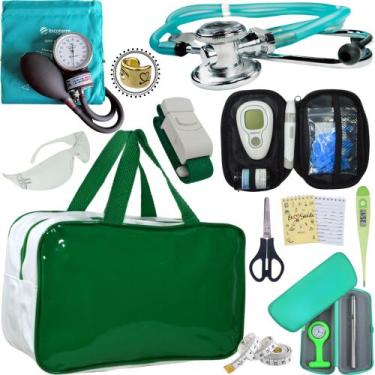 Imagem de Kit Enfermagem Cores Bolsa Top Premium + Medidor Glicose - Love Saude,