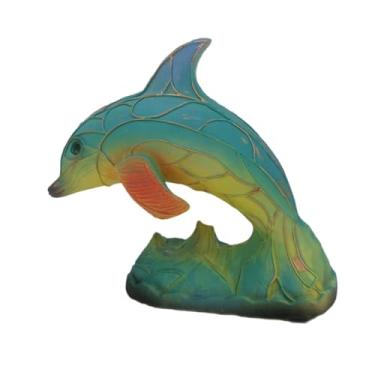 Imagem de ＡＷＨＡＯ Abajur de mesa com animais, estatueta de resina fofa para mesa, criativo, luz noturna de animais com padrão retrô, abajur de cabeceira para decoração, Luminária de Mesa Dolphin