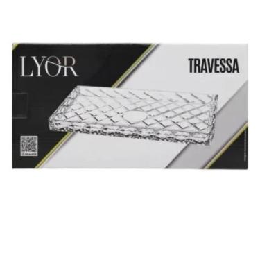 Imagem de Travessa Vidro Cristal Bandeja Porta Bolo Petiscos Doces - LYOR