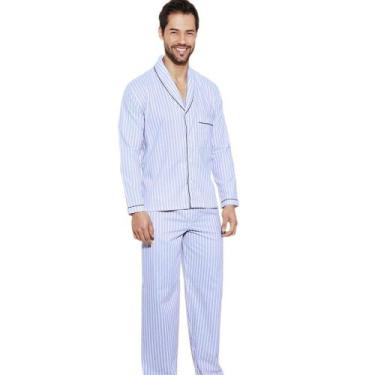 Imagem de Pijama Longo Presidente PL920 Masculino - Lenços Presidente, P, Listra