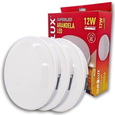 Imagem de Kit 3 Luminárias Superled Arandela 12W 2700K Branco Quente