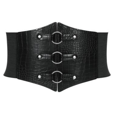 Imagem de Corset Belt JKEEMI Women Metal O-Ring, anel de coração, elástico largo