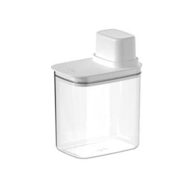 Imagem de Pote Hermético Dispenser Conservador de Alimentos Porta Mantimentos Cereais 1,5 Litros e Medidor com Vedação em Silicone (Branco)