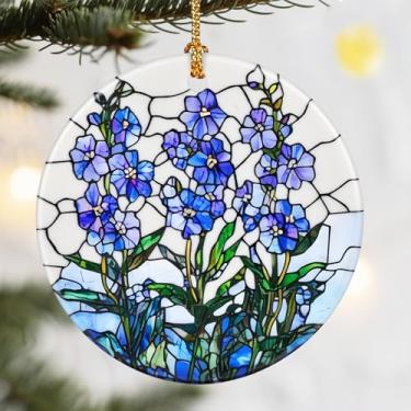 Imagem de Enfeites de Natal, enfeite de flor de nascimento de cerâmica de 7 cm, decoração de Natal, enfeites de árvore de Natal, decorações de Natal para árvores, enfeites de férias, presentes de flores de