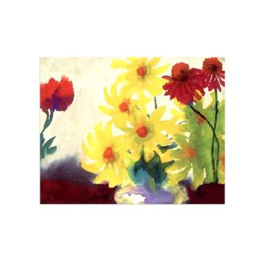 Imagem de Flores Pintura em tela Famosa Pintura Reprodução-Quadros para sala de estar-Flores dália-Pôster e impressões 60x80cm Sem Moldura