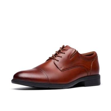 Imagem de Clarks Boné Oxford Steadwell masculino, Couro marrom escuro, 40