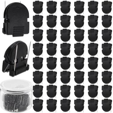 Imagem de ZOOFOX 50 clipes de cubículo, clipes de plástico de aço inoxidável, ganchos de cubículos para paredes de tecido, acessórios de painel de tecido para pendurar fotos, notas, memorandos, cabos de dados