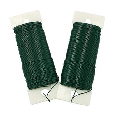 Imagem de Honbay 2 rolos de fio de pá calibre 22 verde floral fio para arranjo de flores, artesanato, grinalda, artesanato de plantas, etc