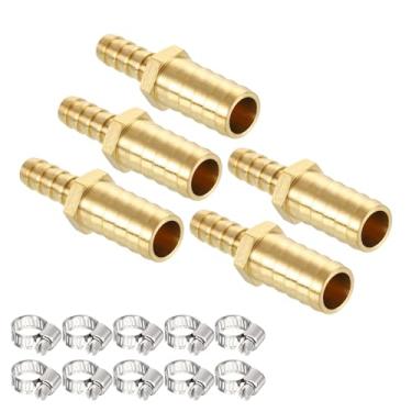Imagem de Kozelo Pacote com 5 acessórios de mangueira de latão com 10 braçadeiras para máquinas domésticas, banheiras de massagem e sistemas de irrigação