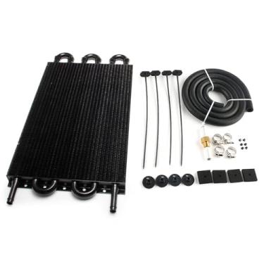 Imagem de HTRACING Kit de refrigerador de óleo universal de 6 passagens e tubo de aleta de 5/40.6 cm alumínio preto