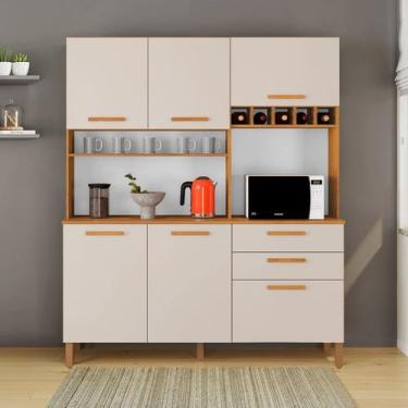 Imagem de Armário de Cozinha 6 Portas 2 Gavetas 100% Mdf Athenas Espresso Móveis