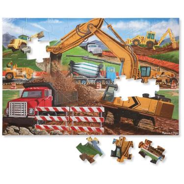 Imagem de Quebra Cabeça Gigante, Tema Canteiro de Obras com 48 Peças para Crianças Acima de 3 Anos, Melissa & Doug