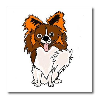Imagem de 3dRose "Funny Cute Papillon Puppy Dog Original Artwork Iron On Heat Transfer, 10"