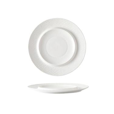 Imagem de Prato de serviço de cerâmica de grés fosco premium sensação criativa prato de comida ocidental prato de bife prato de servir raso pratos pratos de prato (branco, 30,5 cm)