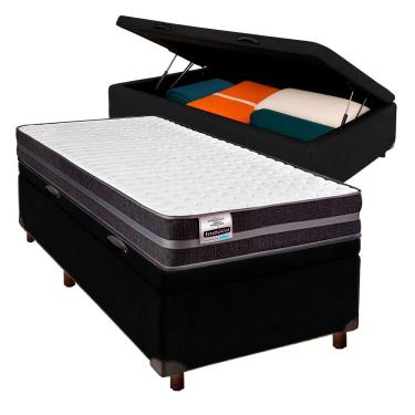 Imagem de Cama Box Bau Blindado Solteiro + Colchão Molas Ultralastic Bogota Inducol
