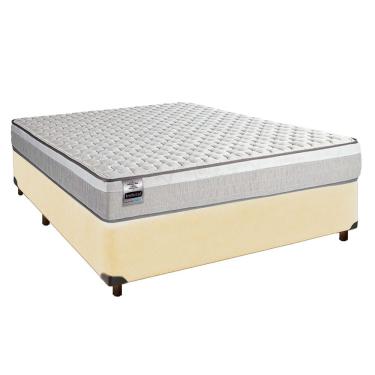 Imagem de Cama + Box Bege E Colchão Molas Ensacadas Casal - Hanover Inducol