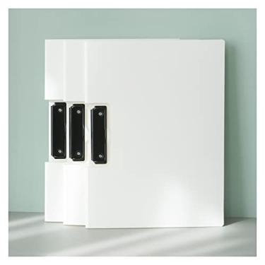 Imagem de Pasta de arquivo A4 e tamanho de carta prancheta branca fichário PP quadro de escrita adequado para escola, escritório, pasta de arquivos de negócios (pacote com 3)