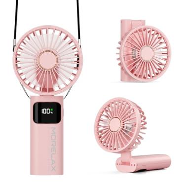 Imagem de Ventilador portátil portátil, mini ventilador pessoal dobrável recarregável por USB, 5200 mAh, 180 ajustável, vento de 6 velocidades, ventilador de mesa de resfriamento manual 3 em 1 com visor de LED