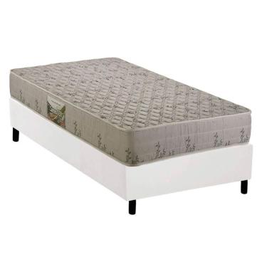 Imagem de Cama Box Solteiro: Colchão Espuma D33 Herval Cannes + Base Crc Corano White (88x188)