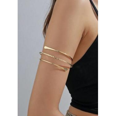 Imagem de Bracelete de Braço Regulável Folheado  Elegância e Estilo - Deusa Moda