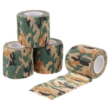 Imagem de Fita camuflada de 5 cm x 4,5 m, 4 rolos de fita de camuflagem autoadesiva para caça, escalada, lanterna, câmera externa, deserto