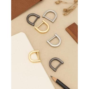 Imagem de 6 peças de liga de cor mista saco de ferro anel D fechos de manilha de parafuso, ouro claro prata preto minúsculos anéis D parafuso de manilha para porta-chaves bolsa paracord pulseira extrator de