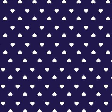 Imagem de Tecido Tricoline Corações fundo Marinho - Peripan - 50 x 150 cm - Idea