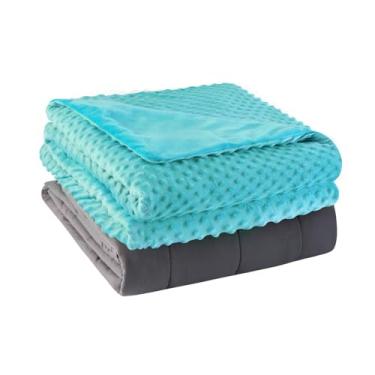 Imagem de Cobertor pesado com capa Queen Size cobertor pesado removível macio cobertor microfibra lavável aquecido pesado cobertor inverno quente pesado edredom 11,3 kg, 60 x 80