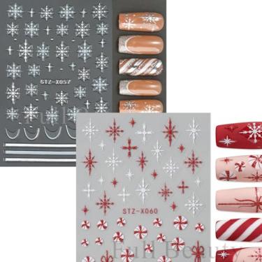 Imagem de Adesivos de arte de unhas dos namorados - Decalques à prova d'água de coração vermelho/rosa para manicure em gel/DIY, desenhos de linha irregular (pacote com 100)