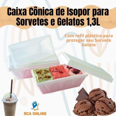 Imagem de 4 Caixas Cônicas De Isopor Eps 1,3 Litros Sorvetes E Gelatos
