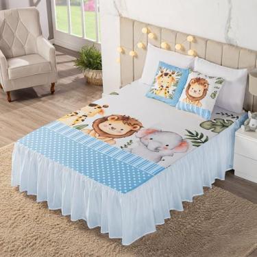 Imagem de Kit Colcha Cobre Leito Casal 7 Peças Estampas Infantil Meninos Meninas