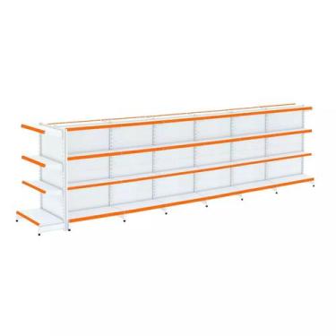 Imagem de Gondola Centro 137 Fit Ate 6 Metros 1 Ponta Branco 52b Pe Laranja - AM