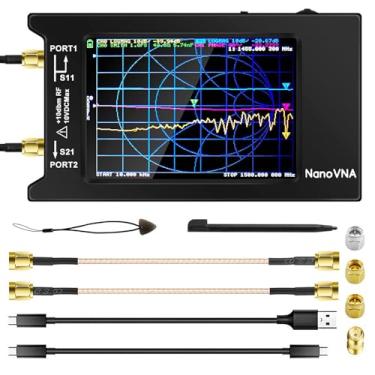 Imagem de AURSINC Analisador de Rede Vetorial Nanovna-H4 Atualizado, Mais Recente V4.3/V4.2 10Khz-1.5Ghz Hf Vhf Uhf 4 "Analisador de Antena com Tela de Toque de Rádio Amador, Medição de Parâmetros S, Swr, Fase,