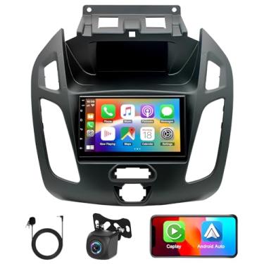 Imagem de Rádio estéreo automotivo 4+64G 17.8 cm para Ford Transit Custom 2018-2022, tela sensível ao toque duplo Din 1080p com carplay Andriod 14 Auto, com Bluetooth, GPS, SWC, WiFi, câmera de backup HD