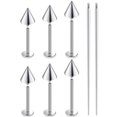 Imagem de Ruifan ASTM F136 Piercing de titânio bochecha joia barra 16G rosca interna reta, língua, spike, titânio sólido, labret, piercing corporal, joia para mulheres e homens, 14 mm, 16 mm, 19 mm